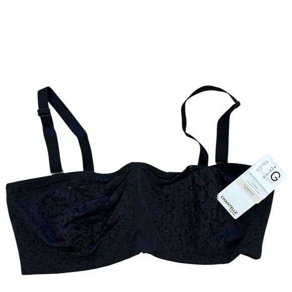 Chantelle Lingerie Norah Lace Trim Bandeau Bra, Black, Size 38G, NWT - Picture 4 of 14